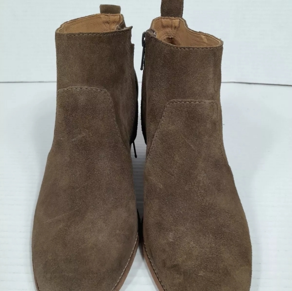 Madewell The‎ Brenner Boot  Chelsea Block Heel Brown Suede Ankle Women Sz 7.5 - Picture 5 of 9